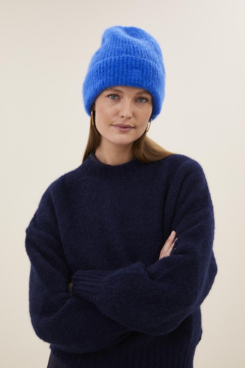 By-Bar Logo Beanie Kingsblue unisex Mütze Mohair royalblau